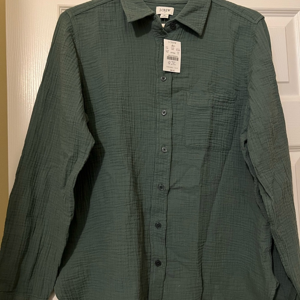 J. Crew women’s Casual Dark Green Button Down Shirt medium